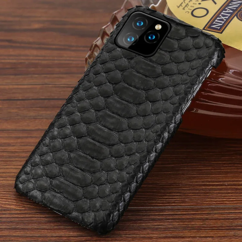 Luxury Genuine Leather Python Case for Iphone 15 Plus 14 13 12 Mini 11 Pro Xr Xs Max Soft Skin Feeling Phone Back Cover