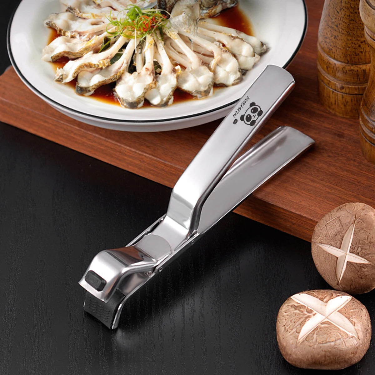 WORTHBUY Anti-hot Clip Lifter Stainless Steel Bowl Gripper Plate Dish Clamp Anti-slip Retriever Tongs Kitchen Gadget Bowl Holder