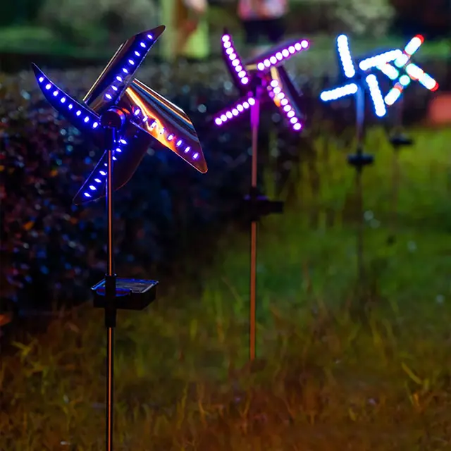 Napenergia -Erőteljes Szélmalom Könnyű Kültéri Kerti Dekoráció 32 Led Spot Path Tájfény Lámpák Vízálló Éjszakai Fény 1Pc