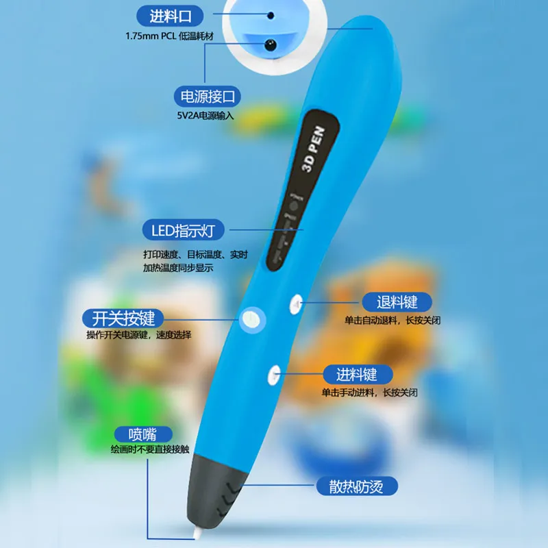 Luxmoc Low Temperature 3D Printing Pen Children DIY Three-Dimensional Drawing Pen Multi-Functional Creative Toys 3D Printing