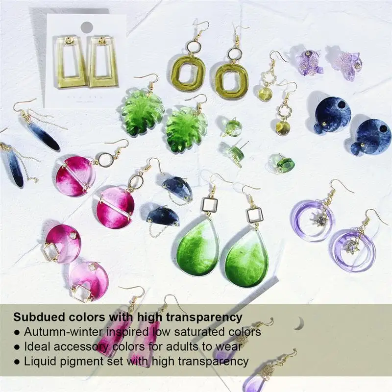 12 Colors 10ml Oily Resin Pigments Crystal UV Epoxy Resin Candle Pigment Dye Colorant DIY Jewelry Making Tools Accessories