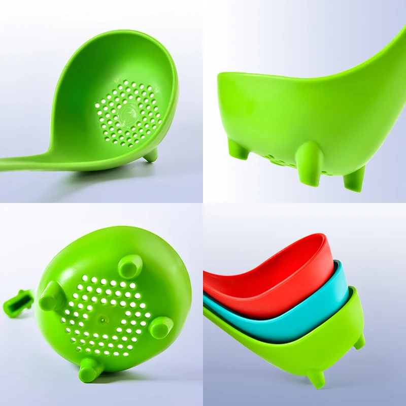 Plastic spoon FHEAL Cute Giraffe Colander With Long Handle Food-grade PP Long Handle Cooking Utensils Tableware Spoon Kitchen Accessories
