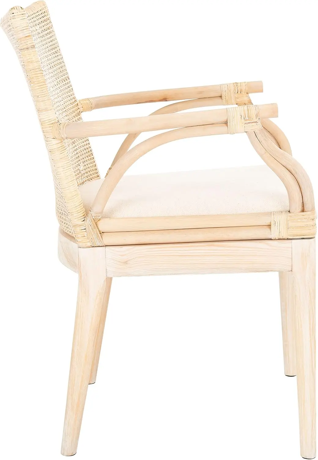 Gianni Natural Wash Arm Chair with White Cushion 4