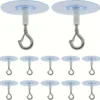 Stainless Steel Ceiling Hooks, Non-Porous Adhesive Hanging Hooks, for Lights, Greenery, Wind Chimes, and Home Decor 1