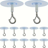 Stainless Steel Ceiling Hooks, Non-Porous Adhesive Hanging Hooks, for Lights, Greenery, Wind Chimes, and Home Decor 1