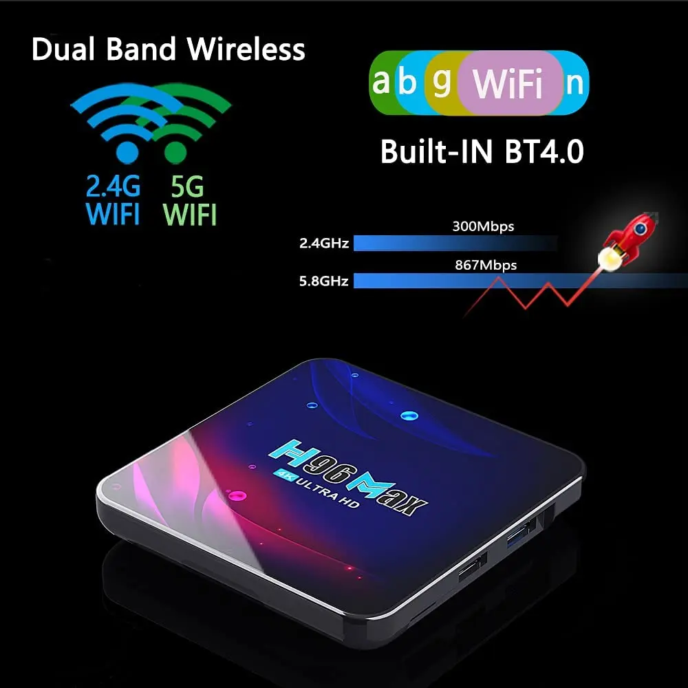 4K Smart Tv Box Android 11 H96 Max Hd with 2.4G WiFi Hd 4GB RAM 32GB ROM Wifi For netflix 3.0 DLNA Tv set-top box Media Player 3