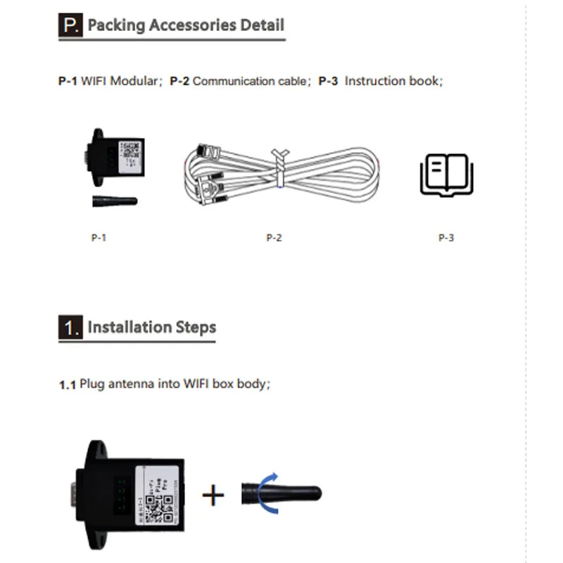 Wireless WIFI Module Remote Monitoring Communication Cable RS232 Port Solar Inve