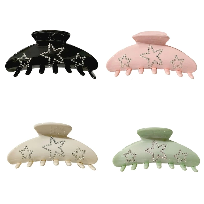 

Acetate Hair Clip Shiny Rhinestones Star Hair Claw Clamps Decorative Headwear Large Hair Catch Jaw Clip Barrettes