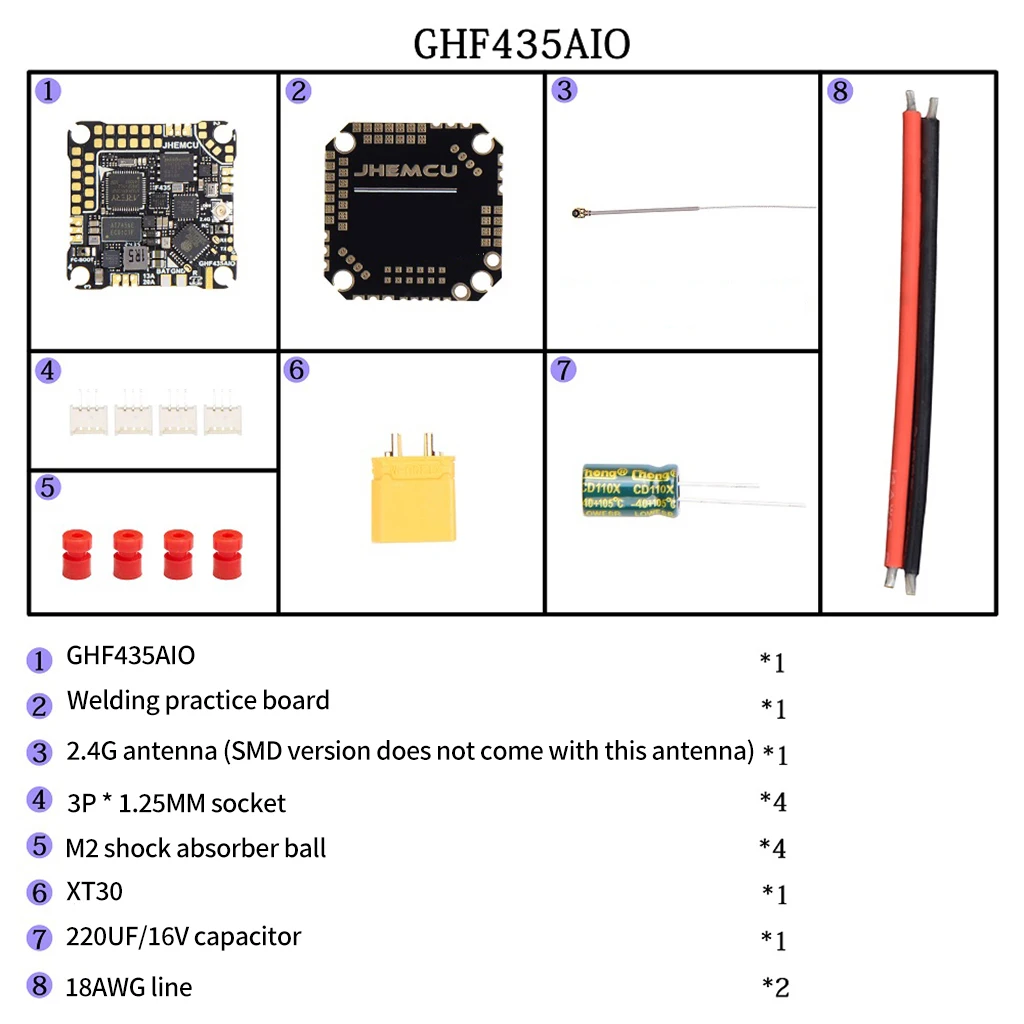 JHEMCU GHF435AIO V2 / GHF435AIO mit 20A ESC (AM32) 2-4S OSD Baro Blackbox 16 MB GPS integrierte ELRS 2,4G CRSF für RC FPV Drohne – Detail 15