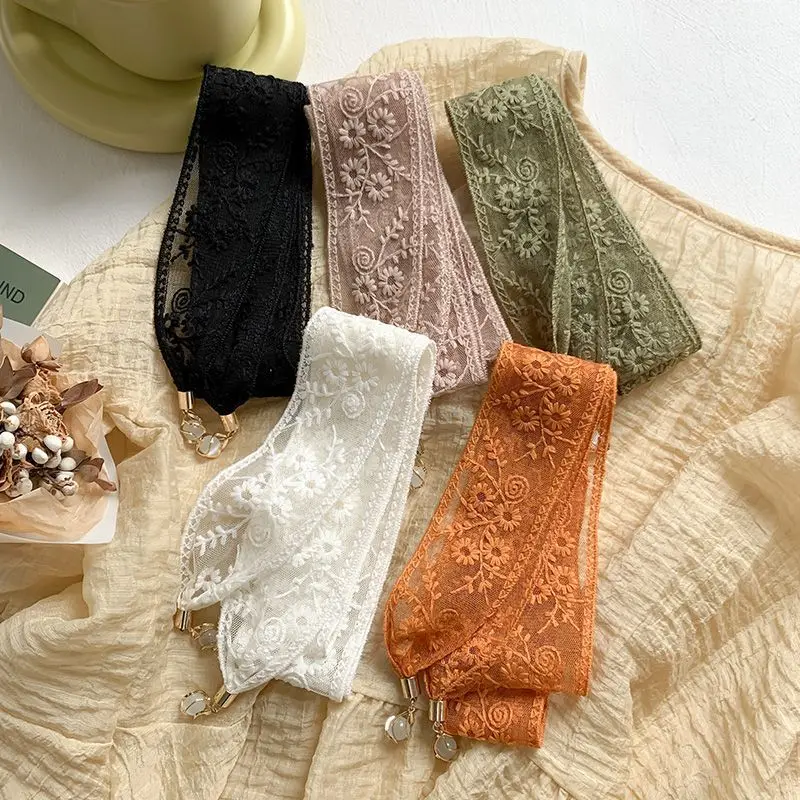 Frauen-Haarband, französischer Anhänger, Spitze, geflochten, grüne Farbe, einfaches Haarband, schicke Kopfbedeckung, ausgehöhlt, exquisite Blumen-Haargummi – Detail 1
