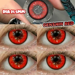 Vibrant Blue/Red Colored Contact Lenses for Cosplay Makeup, Premium Soft Lenses for Events & Outdoor Adventures (BELLA - red)