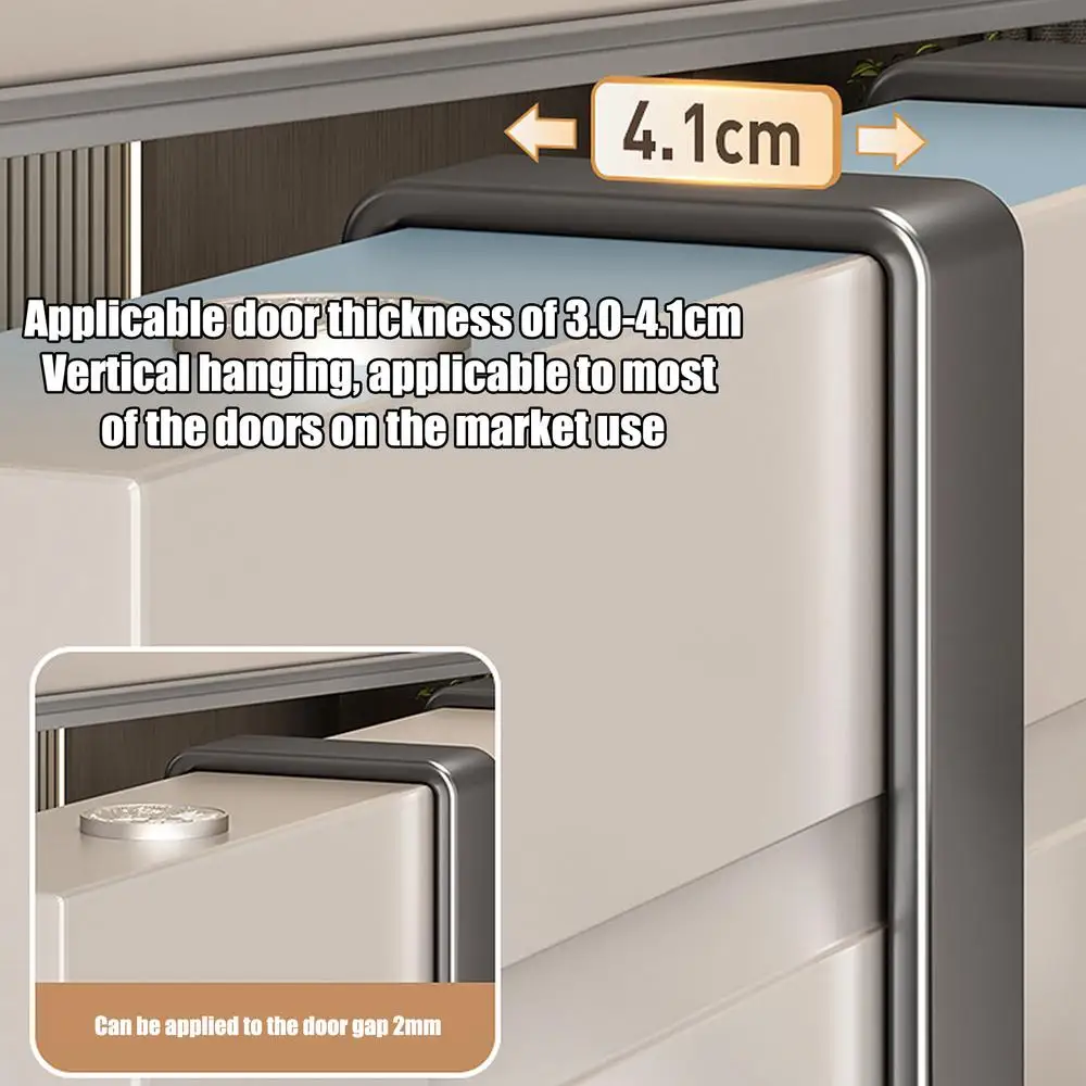 Description Picture 4 of itemOver Door Hooks Carbon Steel Sturdy Over The Door Hooks Multifunctional Clothes Hanger Space Saving Vertical Design Storage Hook