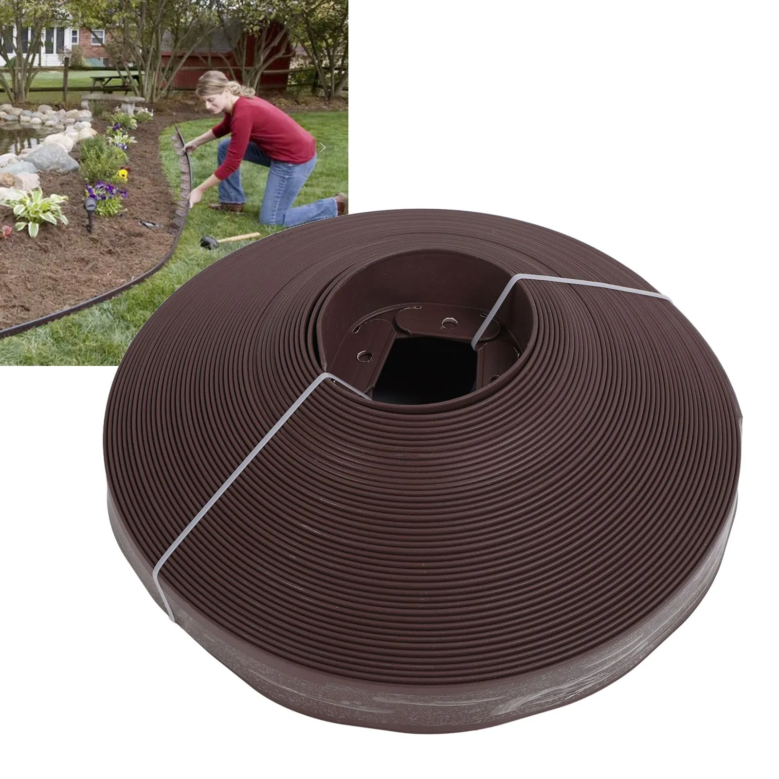 Landscape Edging Kit PE 40m Garden Border with Spikes for Lawn Flower Bed Grass Yard Coffee Landscape,Edging,Kit&sect;Garden,Landscap