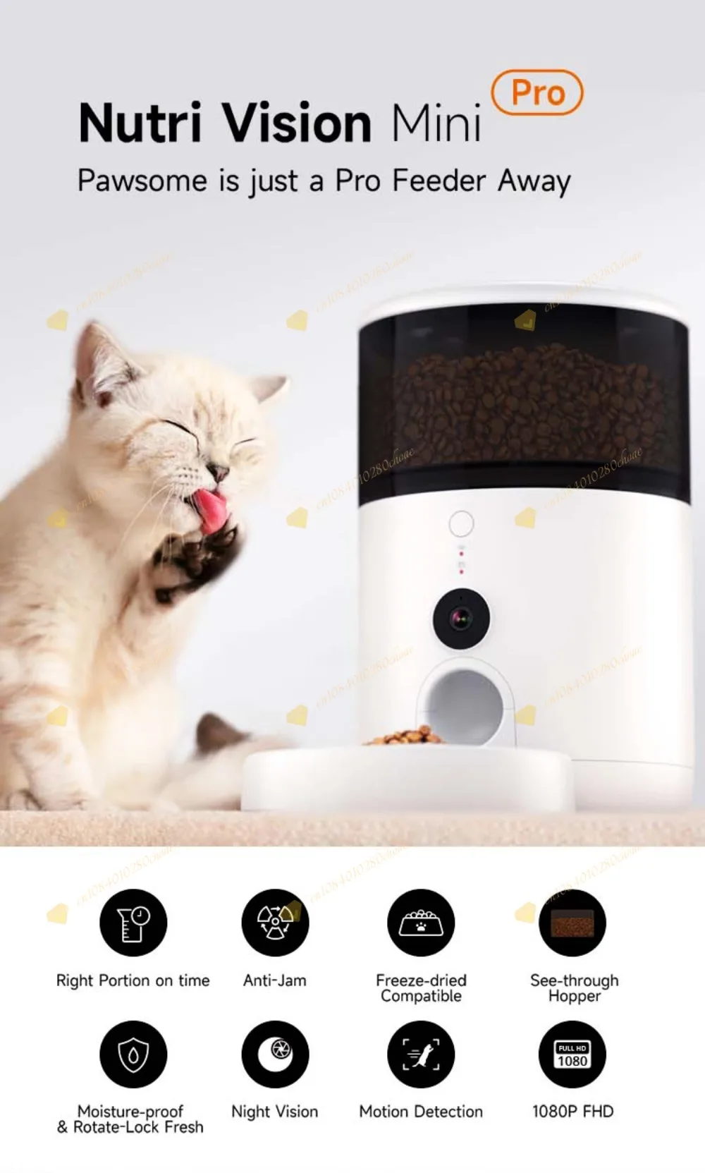 Smart WiFi Pet Slow Feeder with Mobile App Remote Control New Double Saving Stai