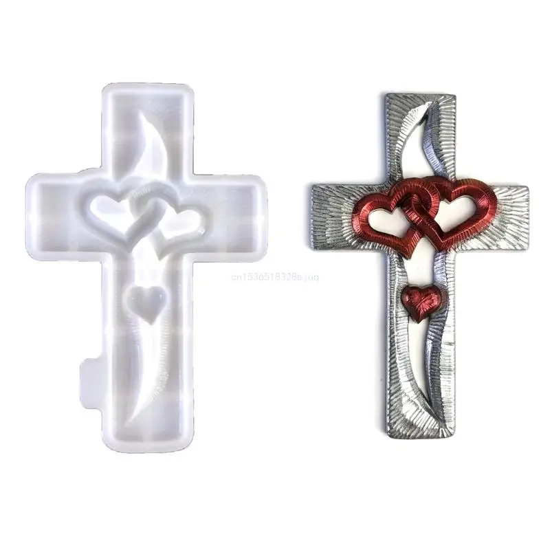 

Heart Crosses shaped Silicone Mold Durable Silicone Mold for Creating Love Heart Crosses Resin Crafts Accessories Dropship