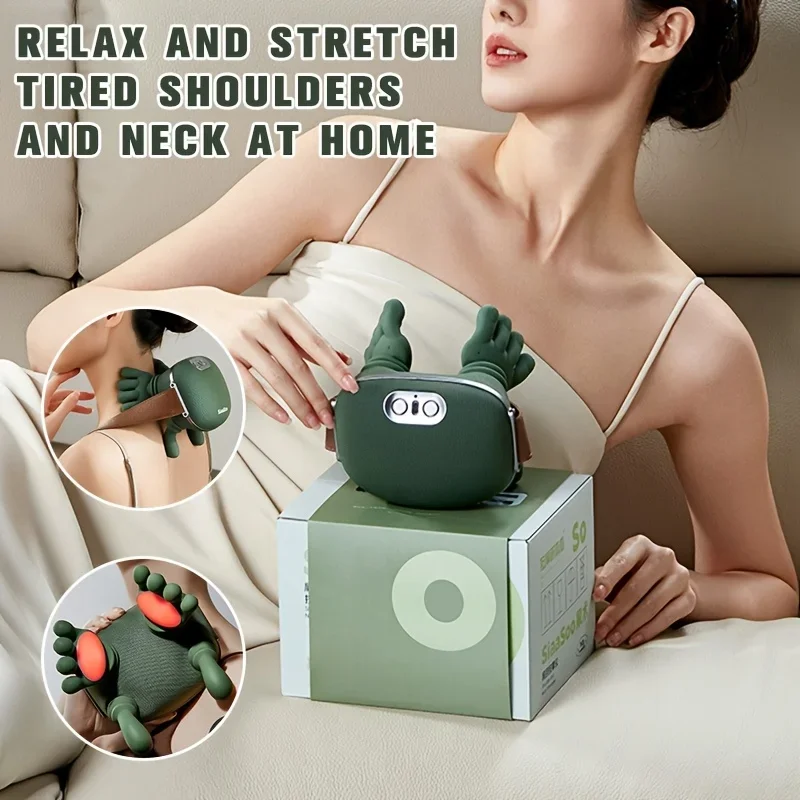 Electric Shiatsu Neck Shoulder Massager with Deep Kneading Finger Pressure for Muscle Relaxation and Back/Shoulder Pain Relief