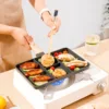 Nonstick Grill Pan Heat Resistant Divided Grilling Pan Multifunctional Portable Frying Pan With Section Skillet kitchen supplies 1