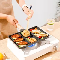 Nonstick Grill Pan Heat Resistant Divided Grilling Pan Multifunctional Portable Frying Pan With Section Skillet kitchen supplies 1