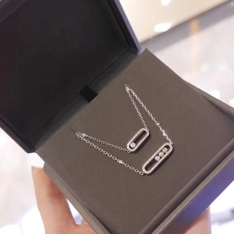 

Classic S925 Sterling Silver Women's Fashion Necklace Mobile Diamond Luxury Jewelry Gift for Girlfriend