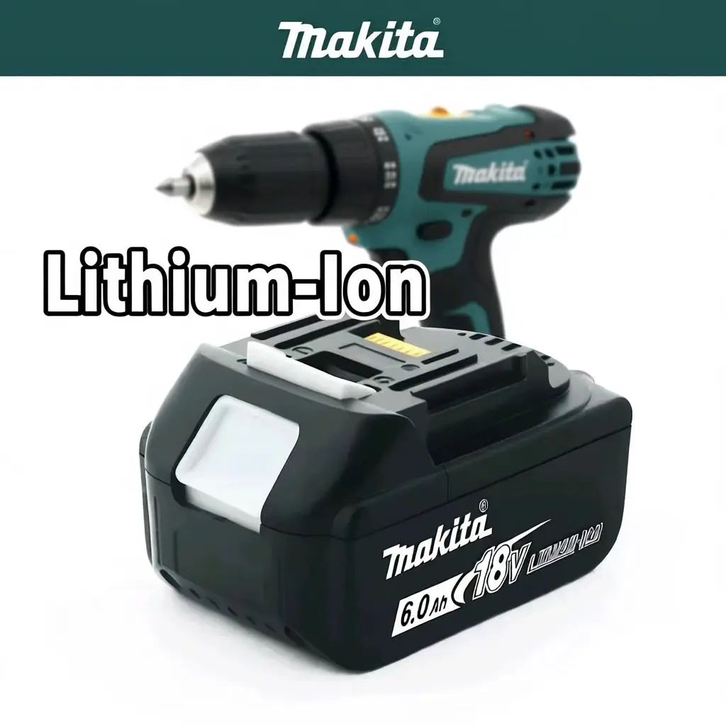 แบตเตอรี่ Makita 18v แท้ 100% แบตเตอรี่ลิเธียมไอออนแบบชาร์จได้ 18V 6000mAh 18v ใช้แทนแบตเตอรี่ Makita 18v รุ่น BL1860 1
