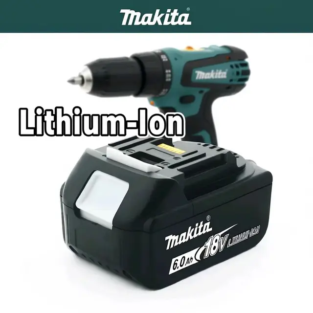 แบตเตอรี่ Makita 18v แท้ 100% แบตเตอรี่ลิเธียมไอออนแบบชาร์จได้ 18V 6000mAh 18v ใช้แทนแบตเตอรี่ Makita 18v รุ่น BL1860 1