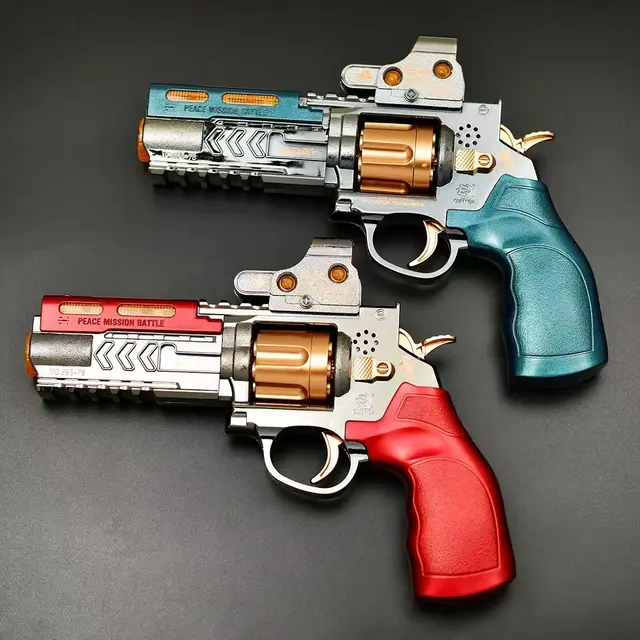 Spray and Light UP Pistol LED Non-firing Sound Effect Toy Gun Spinning Submachine Gun Police Role Play Prop Kids Birthday Gift 4
