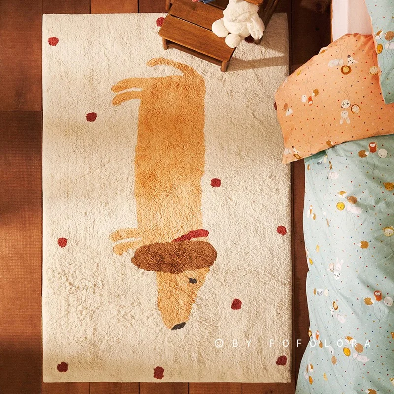 Cute Cartoon Bedroom Decor Bedside Carpet Large Area Children Room Plush Rug Fluffy Soft Baby Crawling Mat Home Anti-fall Rugs 4