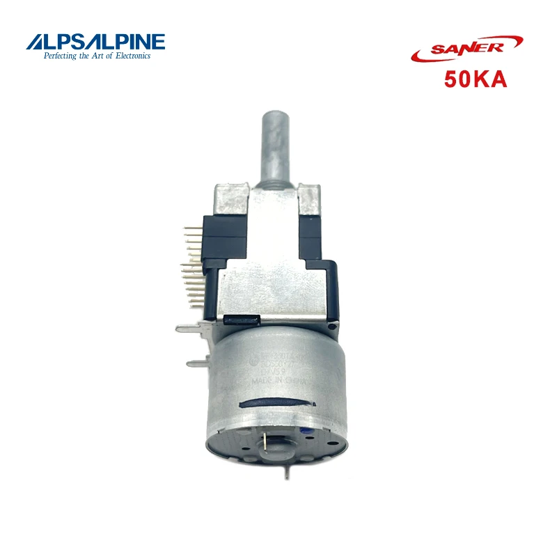 ALPS 50KAx2 RK168 Series Rotary Potentiometer with Motor Dual-unit Flat-shaft Length:20mm multiturn potentiometer,linear potentiometer,rotary potentiometer,potentiometer kit,trimmer potentiometer,adjustable resistor,potentiometer knobs,electronic components