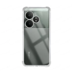 Clear Soft TPU Shockproof Case with Airbag Buffer Full Protection for Realme GT 6 China (Transparent)