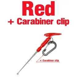 Enhanced Portable Fish Hook Removal & Quick Disconnect Tool (Red and Carabiner)