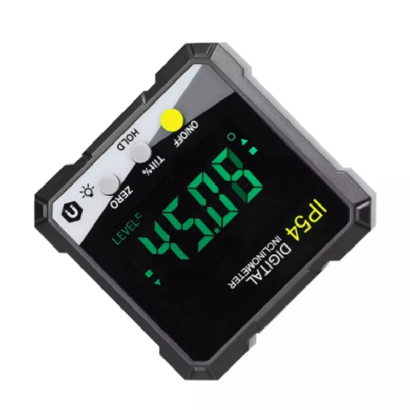LCD 백라이트 각도기 경사 계량기 각도 눈금자 단면 전자 각도계, IP54 4X90 ° 디지털 경사계