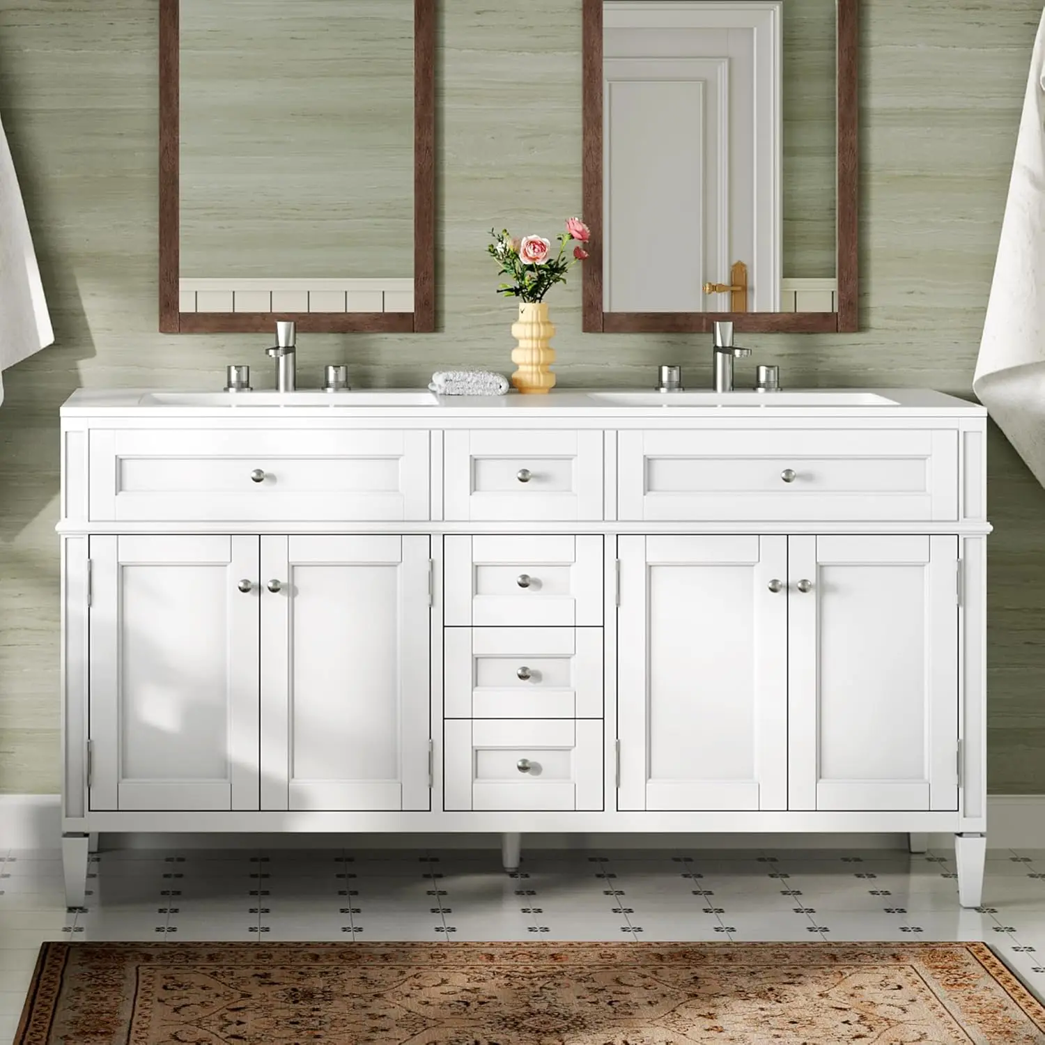 60" Solid Wood Vanity 1