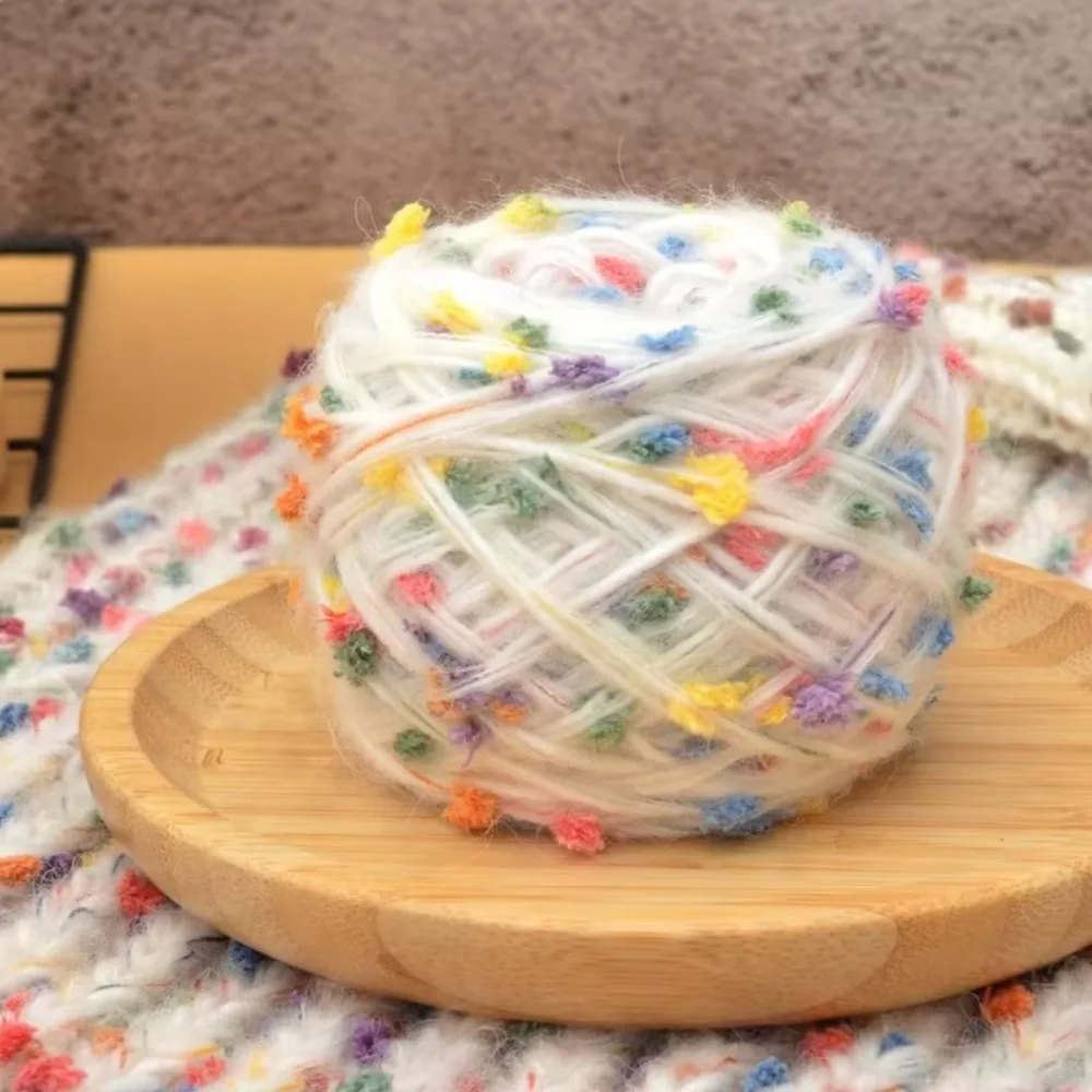50g/ball 4ply Colorful Mohair Yarn Blended Icelandic Wool Cotton Yarn for Handmade Knitting Sweater Scart Thick Line Lana Wool