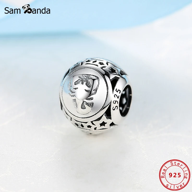 Original 925 Sterling Silver Bead Charm Libra Leo Star Sign Charms
