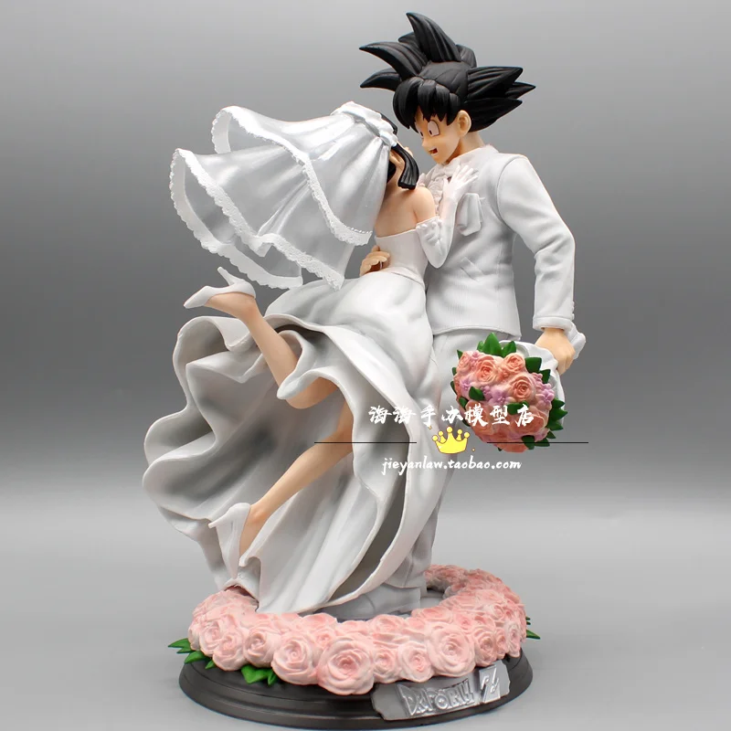 

Son Goku Chichi Dragon Ball Z White Wedding Dress Anime Figures 31cm PVC Statue Model Doll Room Collectible Decoration Toys