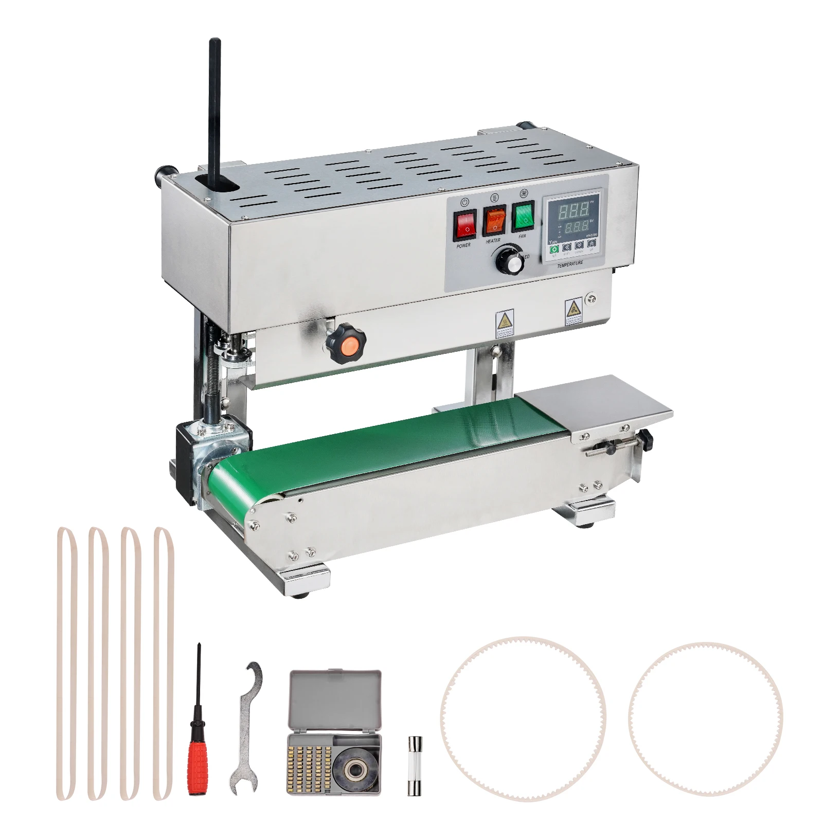 SucceBuy Continuous Bag Band Sealing Machine Vertical Sealer with Digital Temperature Control for 0.02-0.8 mm Plastic Bags Films