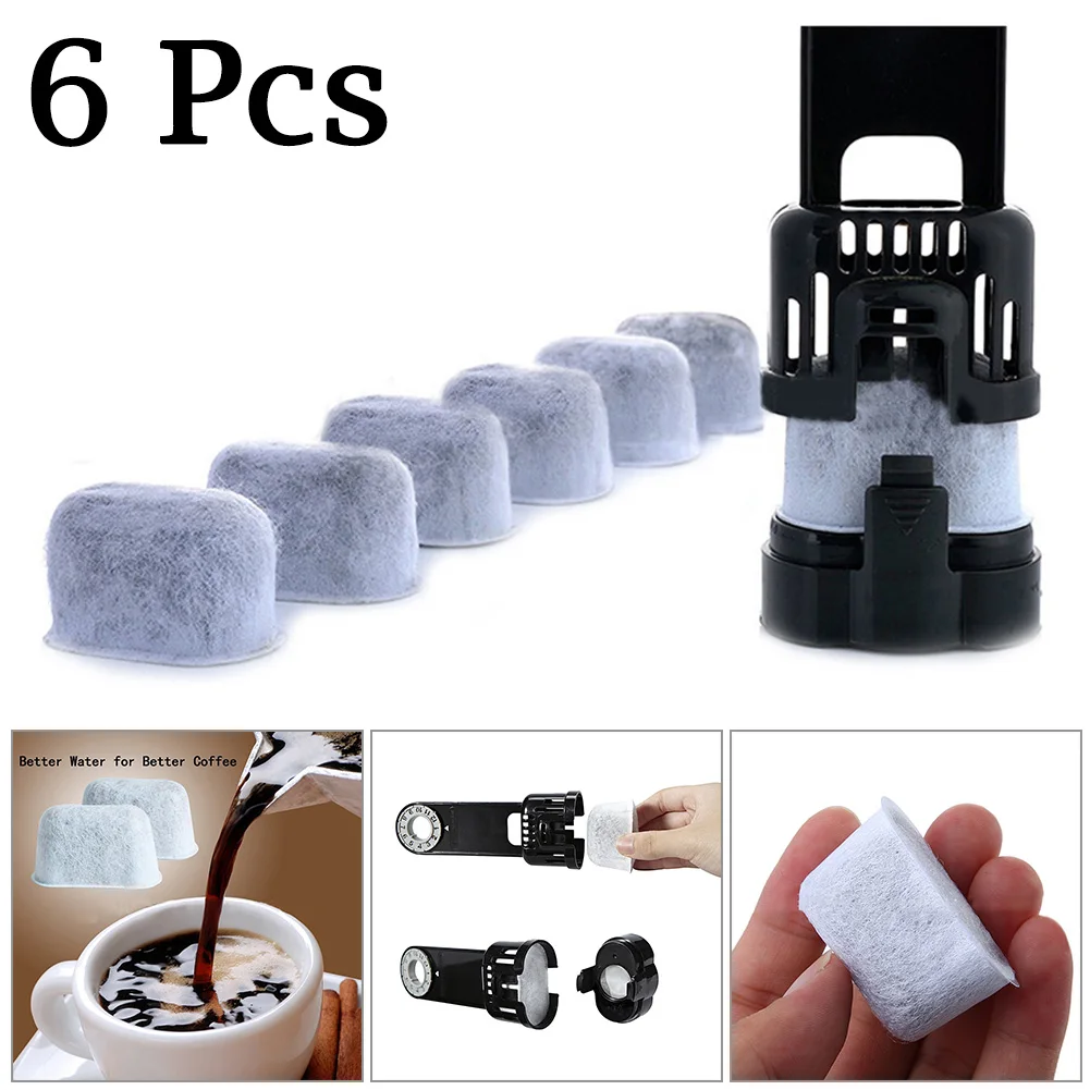

Water Dispenser Charcoal Water Filters 6pcs Coconut Shell Activated Carbon 2.2x1.3x1.2inches Fiber Parts Replacement Tool