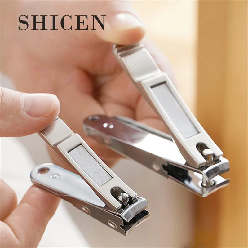 Nail Clippers Nail Scissors Set Manicure Nail Clipper Set Stainless Steel Anti Splash Fingernail Cutter Thick Hard Toenail Scissors Tools Two Sizes