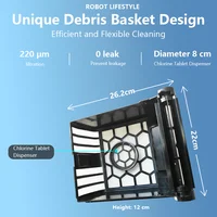 Pool Robotic Skimmer Robot Solar Cleaning Pool with 220μm Filtration 12W Solar Panel 5200mAh Battery  20 Hours Working Time 4