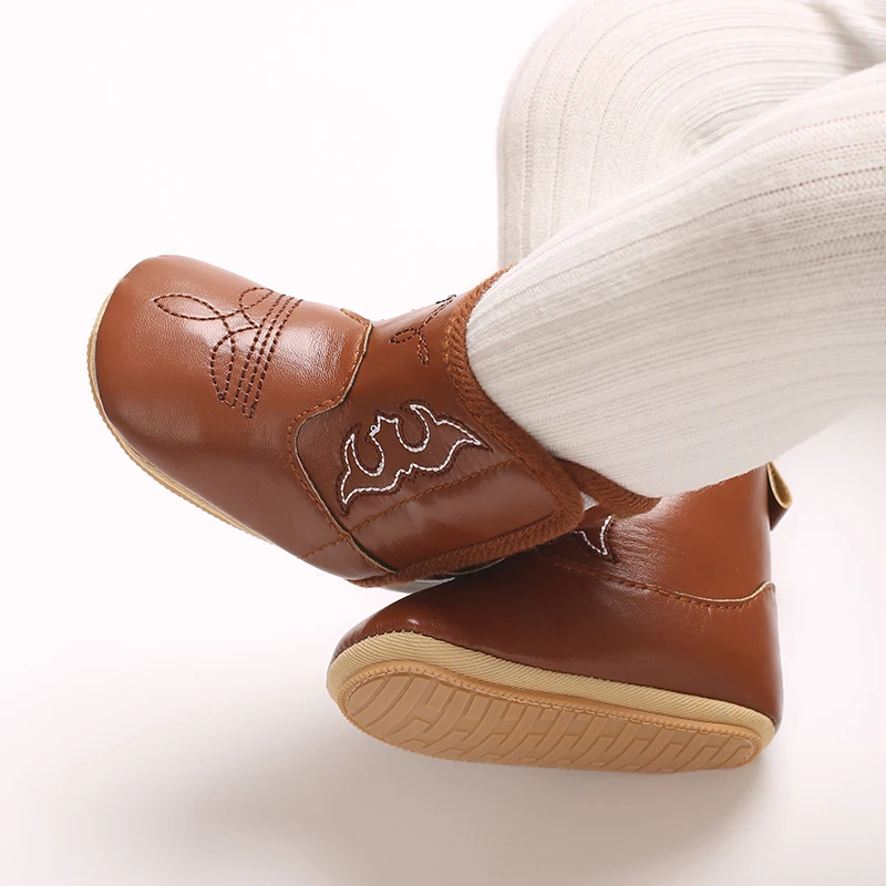 Suitable For Boys And Girls 0-12 Months Western Cowboy Boots For Spring And Autumn Anti Slip Indoor Outdoor Babies Winter