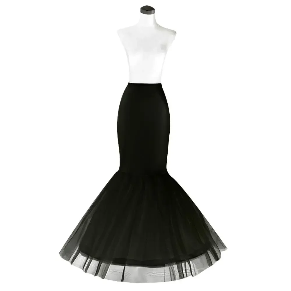 Black Hoop Long Petticoat Crinoline Ball Gown Skirt Underskirt Wedding Accessories Jupon Marriage New