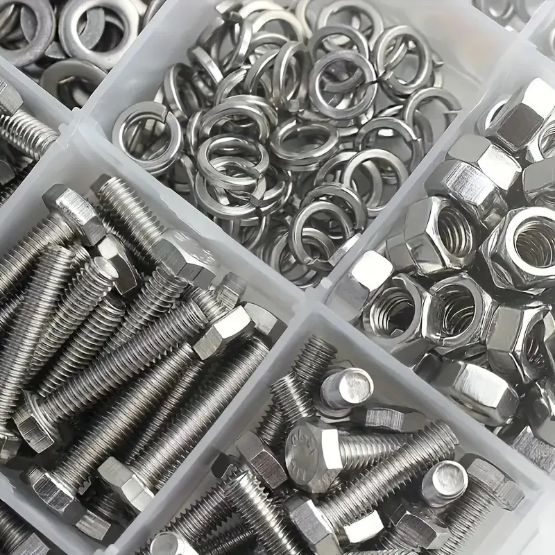 Juego de tuercas y pernos hexagonales de acero inoxidable de 240 piezas: duradero, resistente a la corrosión con tamaños M4 y M5 para un uso versátil