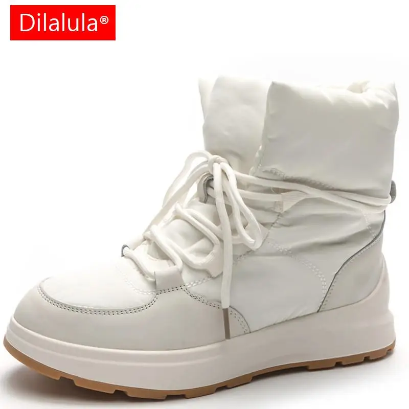 

Модные женские кожаные фонарики Dilalula, теплые зимние фонарики, женские короткие сапоги