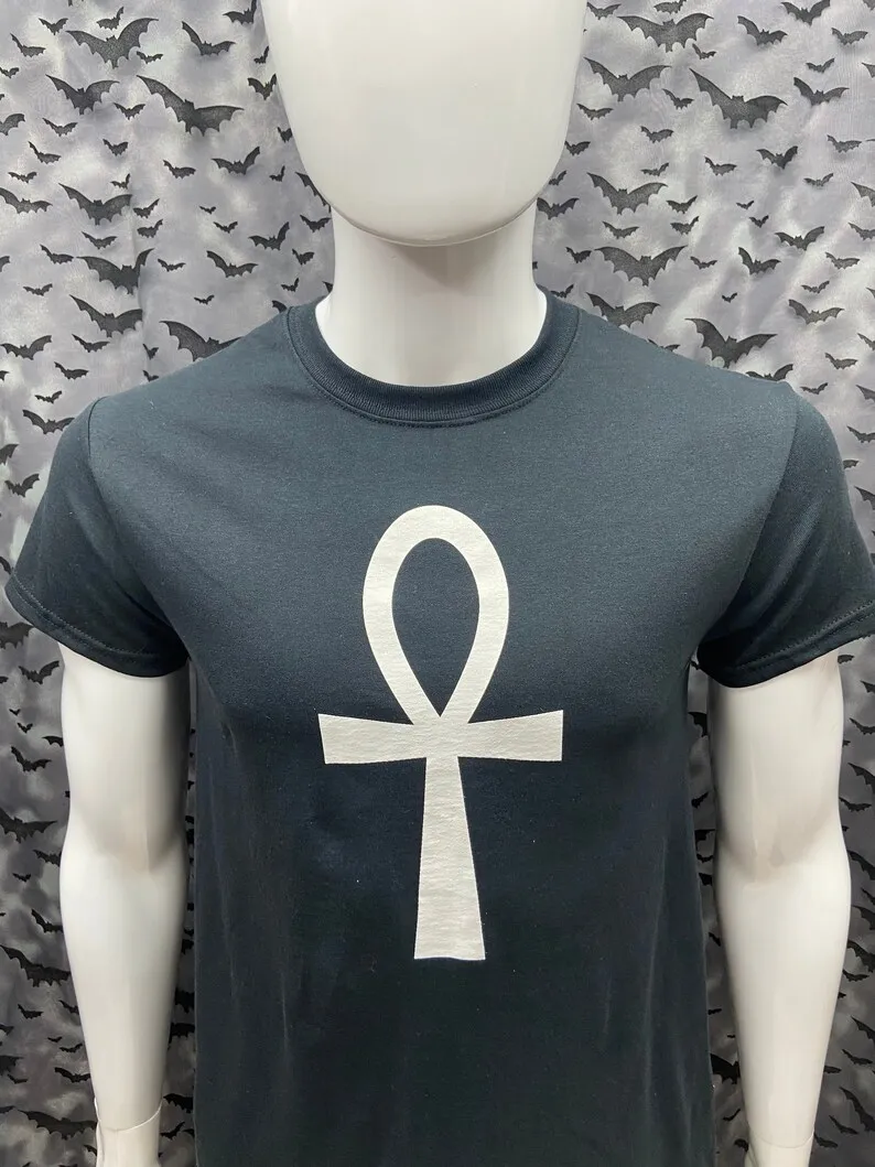 Maglietta Ankh Egiziano Gotico Deathrock Goth Post Punk Maniche Lunghe O Corte