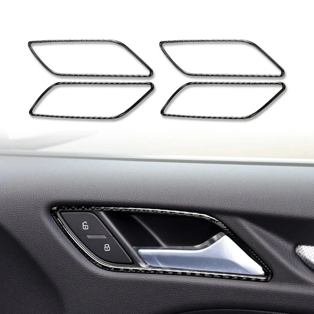 

Аксессуары для Audi A3, 8 в, 2014-2019, 4 шт., карбоновая внутренняя дверная ручка, крышка рамы, отделка, Стайлинг, автомобильные аксессуары