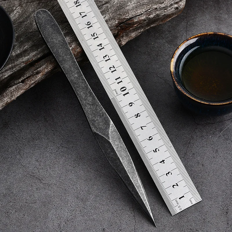 Stainless Steel Integrated Tea Knife Hand Meat Hand Forging Making Tea Ceremony Playing Ornament Sharpening Fruit Knife