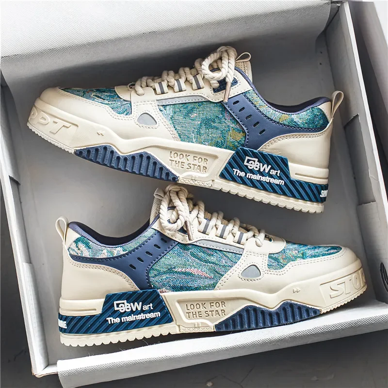 

Autumn Men Casual Cricket Shoes Fashion Trend Sneakers Walking Skateboard For Boys Youth Retro Style Board Shoes