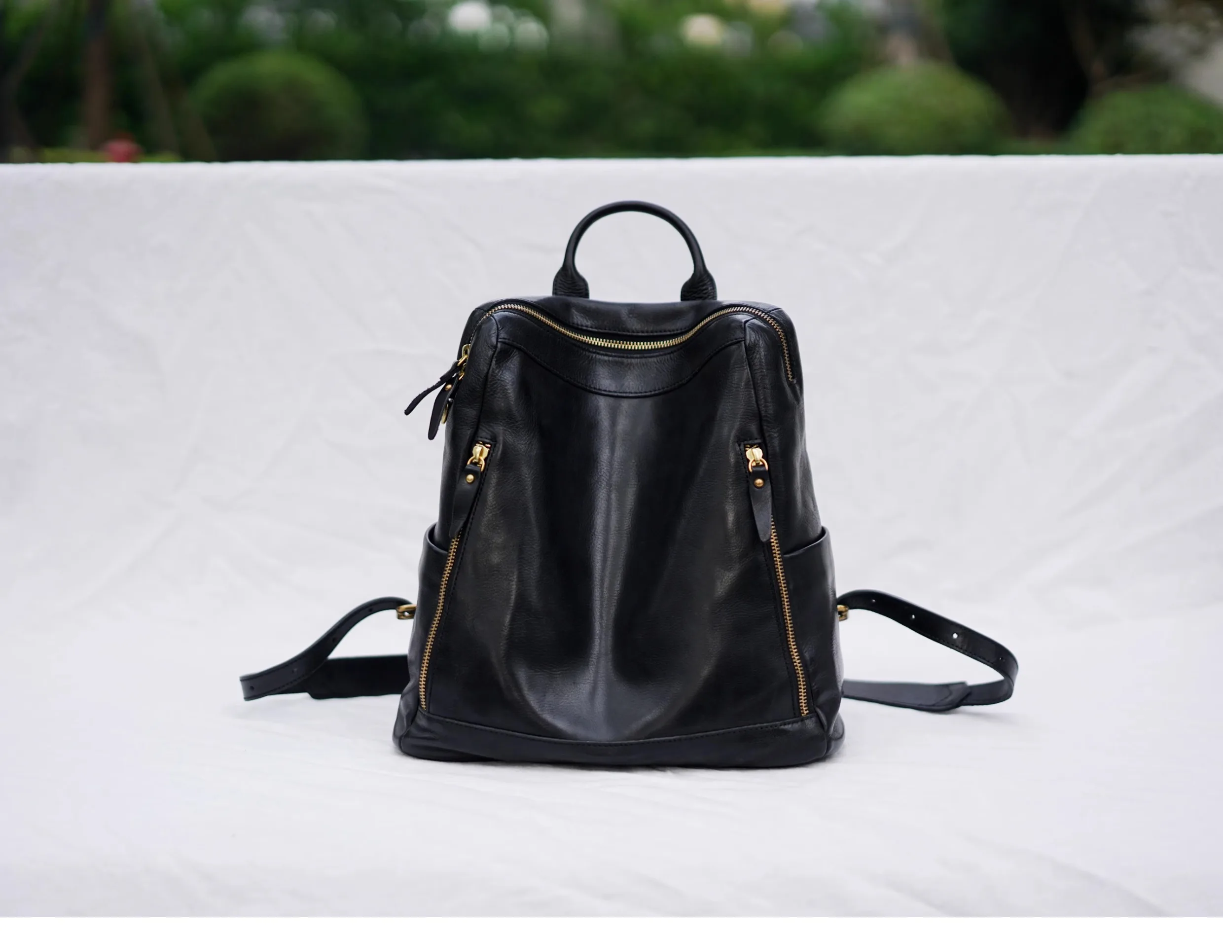 PNDME Modedesigner handgefertigte Damenrucksäcke aus echtem Leder Wochenende Reise Party Luxus Rindsleder Damen Schultasche – Detail 16