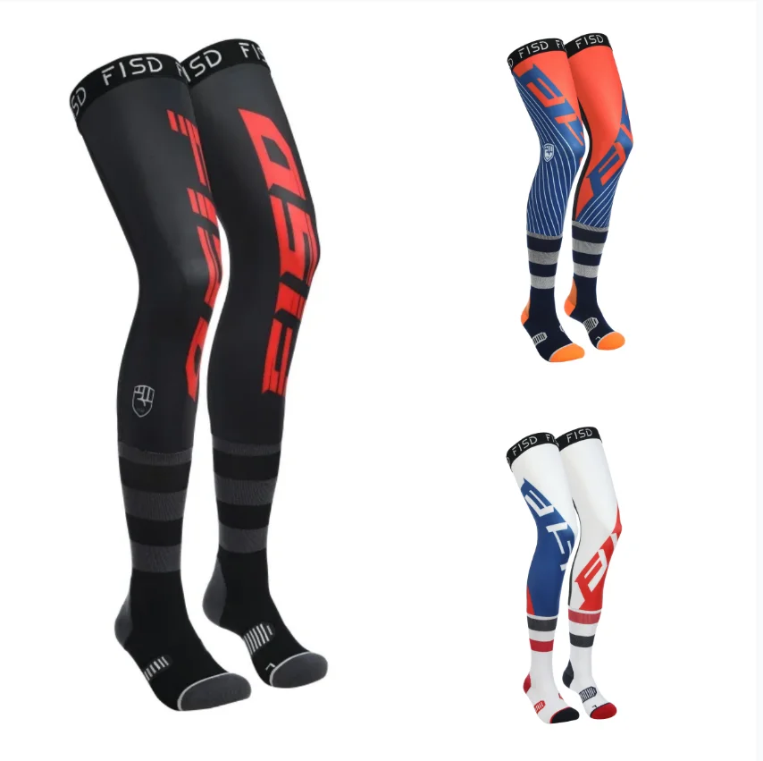 FISD Motorcycle Compression Knee Brace Enduro Sock Top Racing Socks MX MTB ATV Protection Non-slip