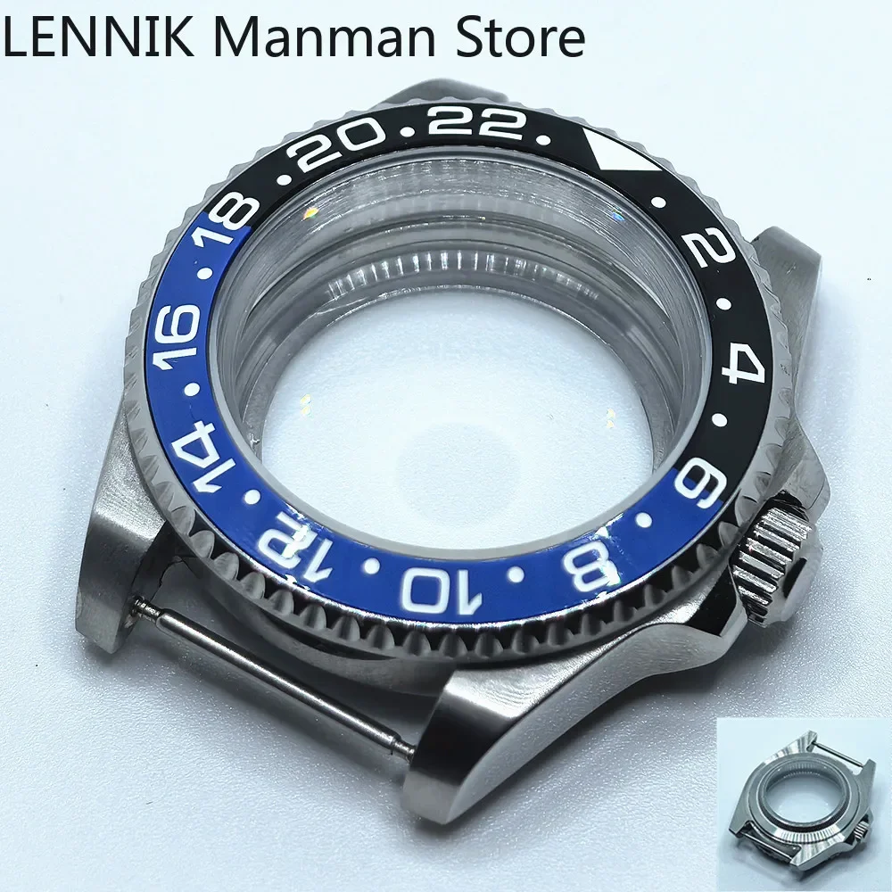40mm Black PVD Watch Case with Transparent Back Glass